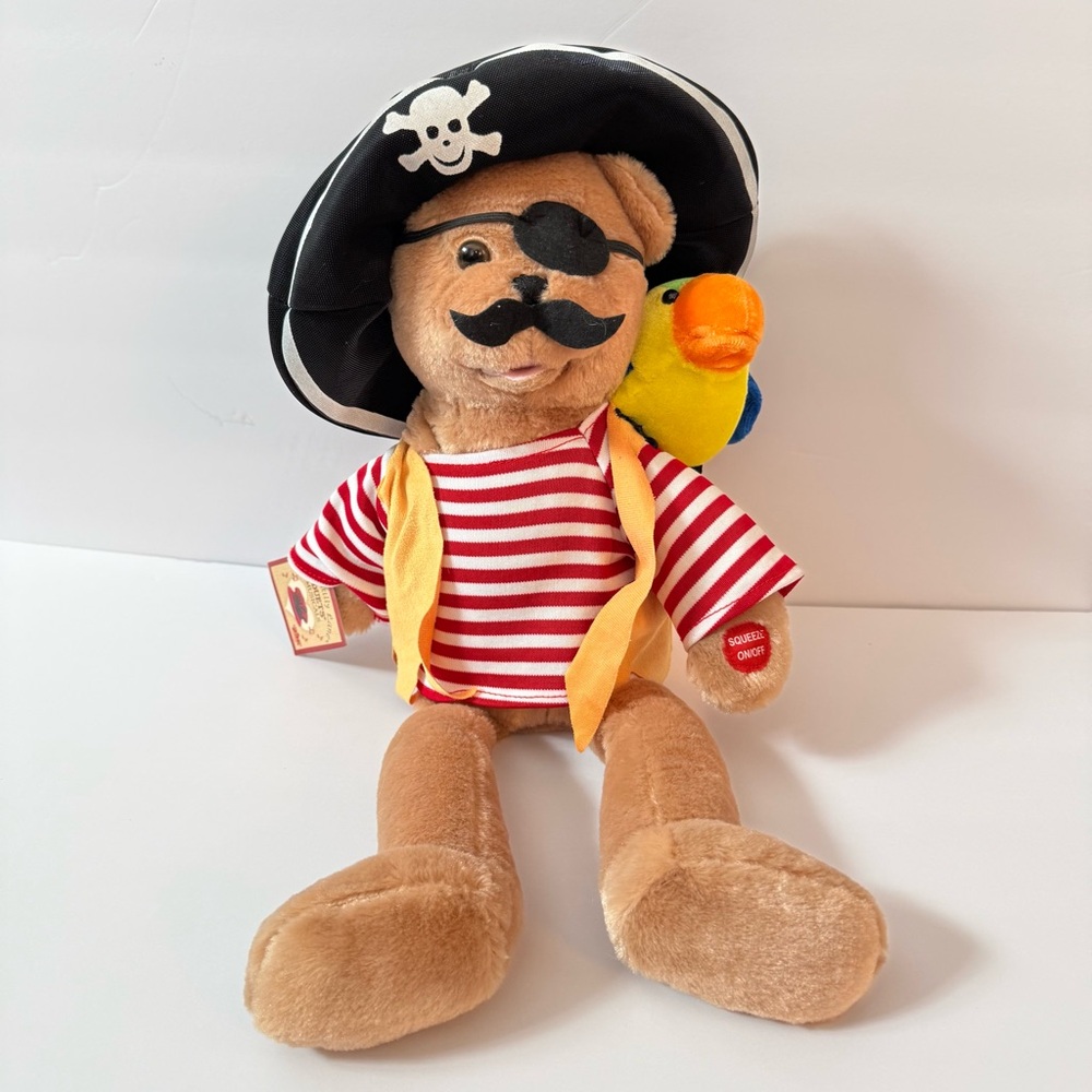Chantilly Lane Pirate Bear Parrot Hot Hot Hot  song Mouths Move Plush Gasparilla